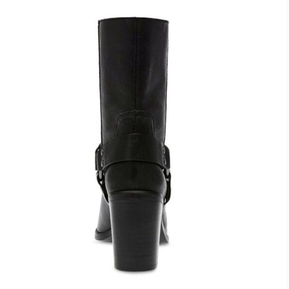 Steve Madden 8.5 Alessio Black Leather Biker Bootie Ankle Boots NWOT - Picture 7 of 9